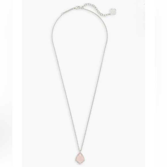 Kendra Scott Silver Cory Semiprecious Mother-Of-Rose Quartz Stone Necklace - Picture 1 of 5